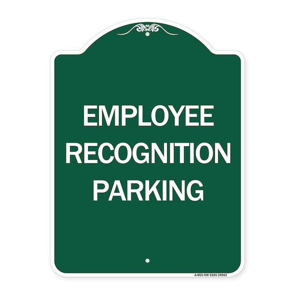 Signmission Designer Series Employee Recognition Parking, Green & White Aluminum Sign, 18" x 24", GW-1824-24562 A-DES-GW-1824-24562 - main